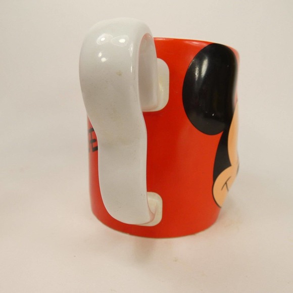 Mickey Mouse Red Ceramic Coffee Mug Handle-Shapes Mickey Silhouette Face UEJYY - Picture 6 of 15